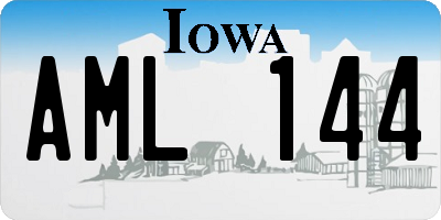 IA license plate AML144