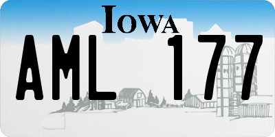 IA license plate AML177