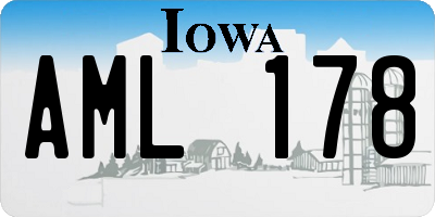 IA license plate AML178