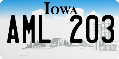 IA license plate AML203