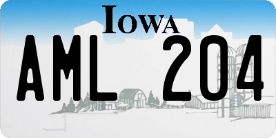 IA license plate AML204