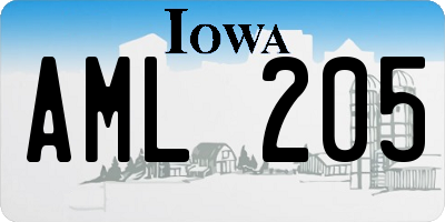 IA license plate AML205