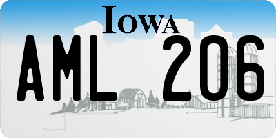 IA license plate AML206