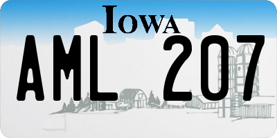 IA license plate AML207