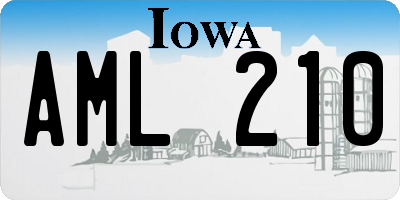 IA license plate AML210
