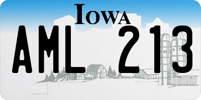 IA license plate AML213
