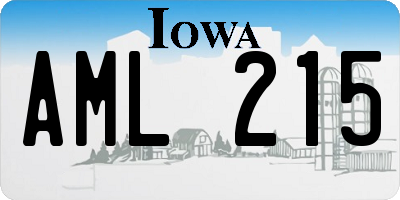 IA license plate AML215