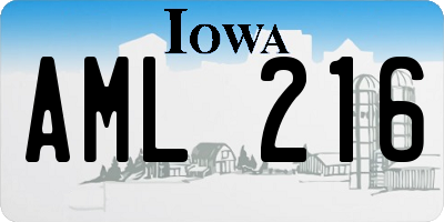 IA license plate AML216