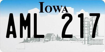 IA license plate AML217