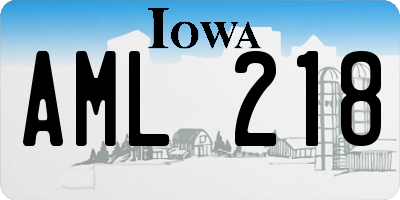 IA license plate AML218