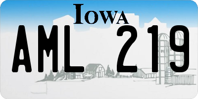 IA license plate AML219