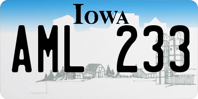 IA license plate AML233