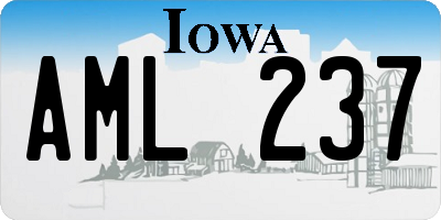 IA license plate AML237