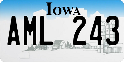 IA license plate AML243