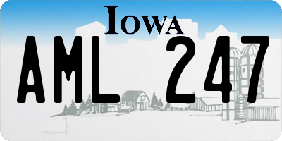 IA license plate AML247