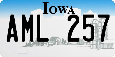 IA license plate AML257