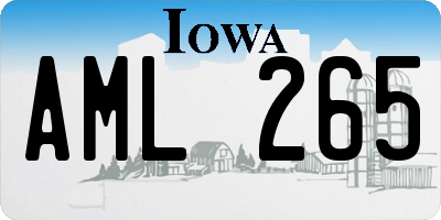 IA license plate AML265