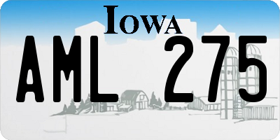 IA license plate AML275