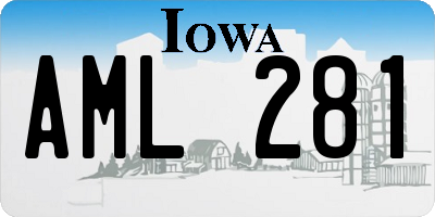 IA license plate AML281