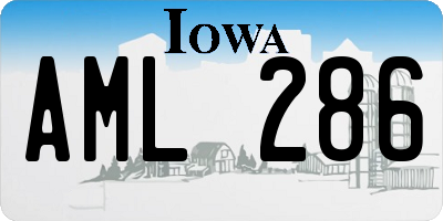 IA license plate AML286