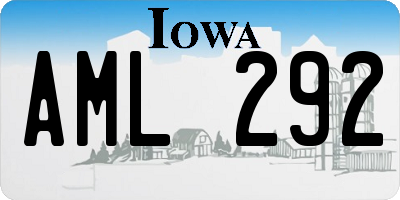 IA license plate AML292