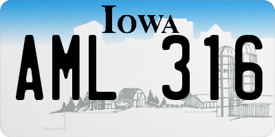 IA license plate AML316