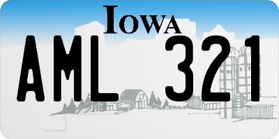 IA license plate AML321
