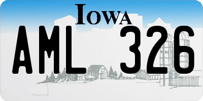 IA license plate AML326