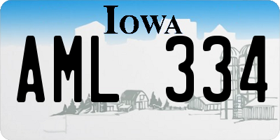 IA license plate AML334