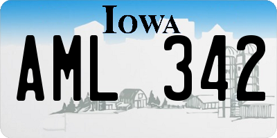 IA license plate AML342