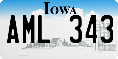 IA license plate AML343