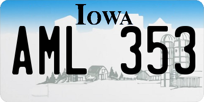 IA license plate AML353