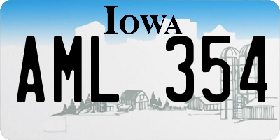 IA license plate AML354