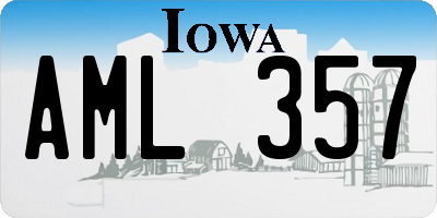 IA license plate AML357