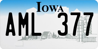 IA license plate AML377
