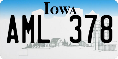 IA license plate AML378