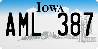 IA license plate AML387