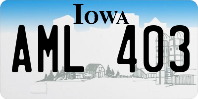 IA license plate AML403
