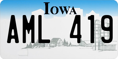 IA license plate AML419