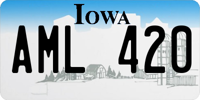IA license plate AML420