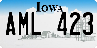IA license plate AML423