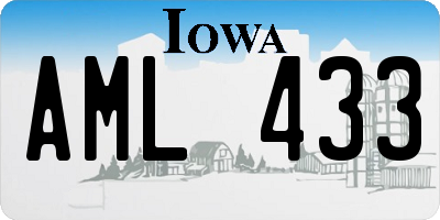 IA license plate AML433