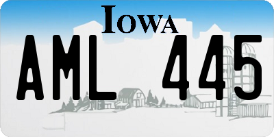 IA license plate AML445