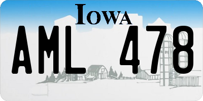IA license plate AML478