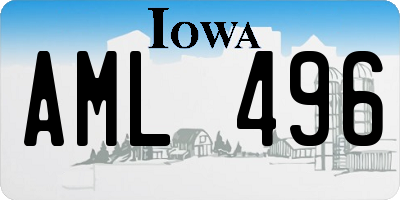 IA license plate AML496