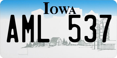 IA license plate AML537