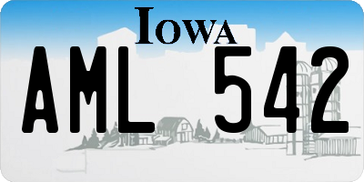 IA license plate AML542