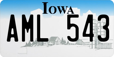 IA license plate AML543