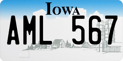 IA license plate AML567