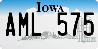 IA license plate AML575